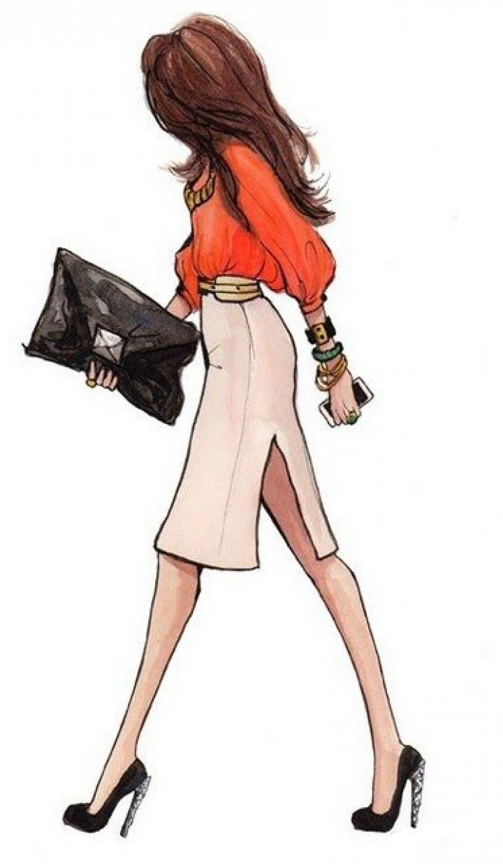 Модные иллюстрации девушек в полный рост