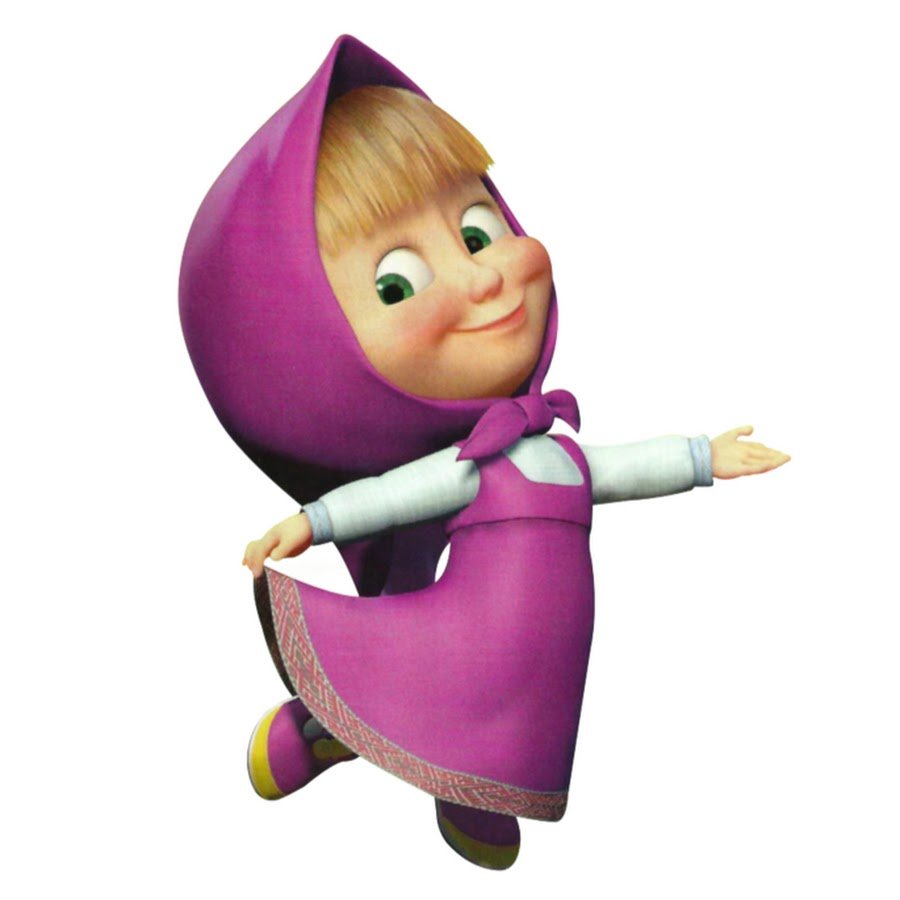 Маша и медведь Маша на белом фоне