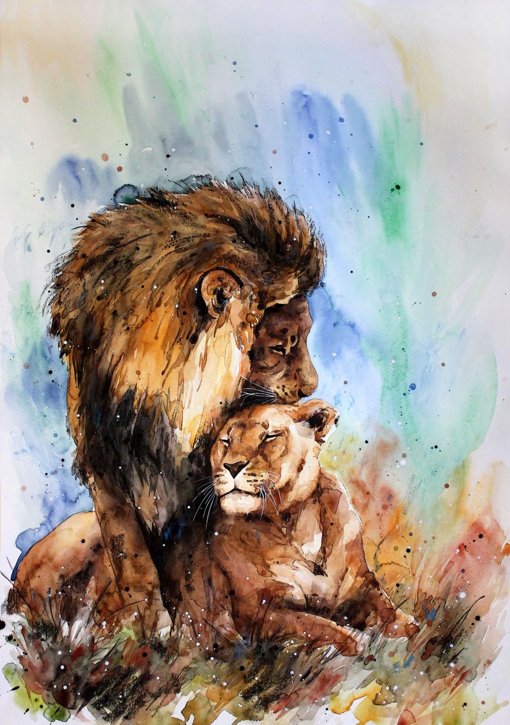 Львица живопись