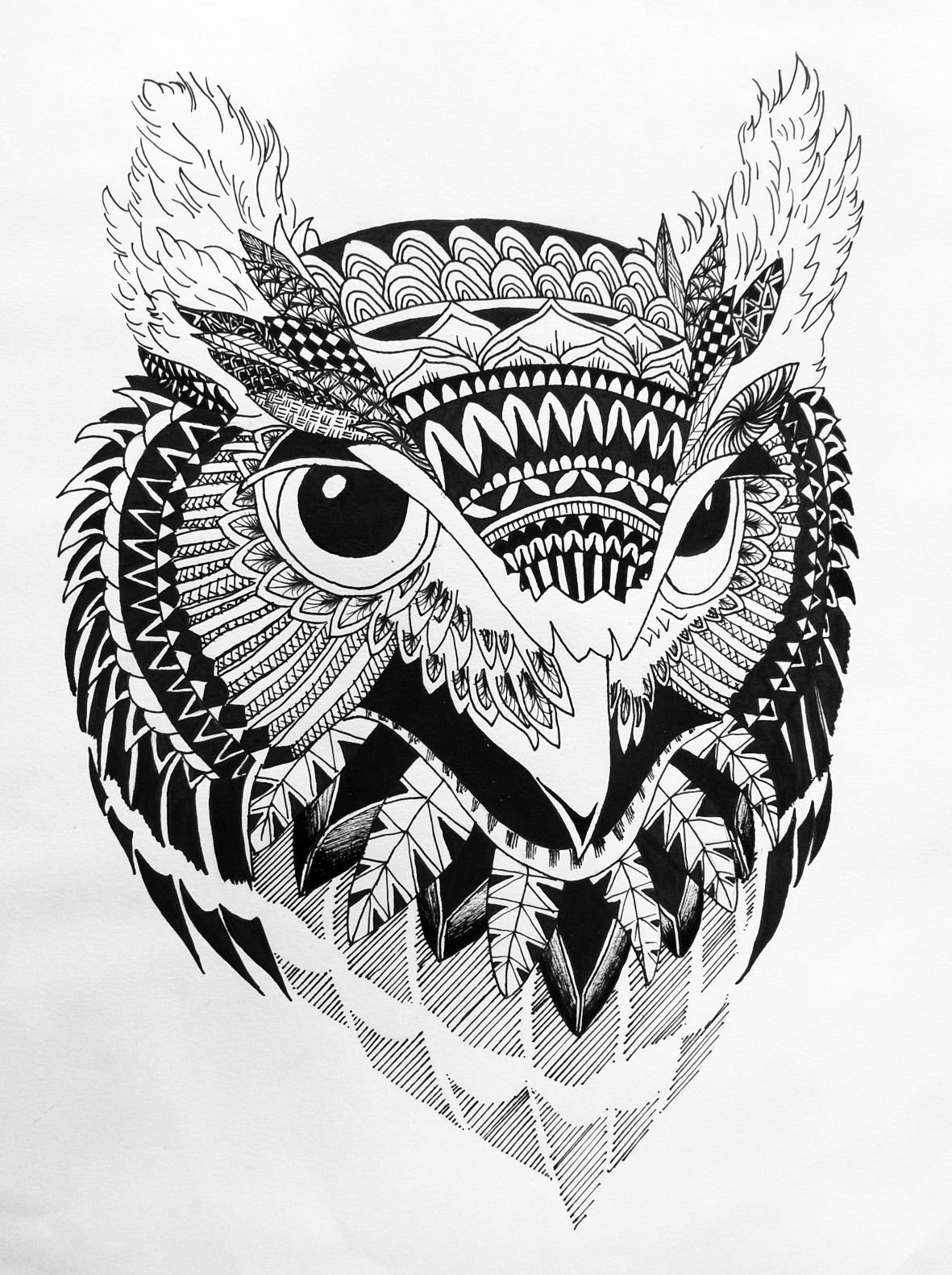 Зентангл Сова