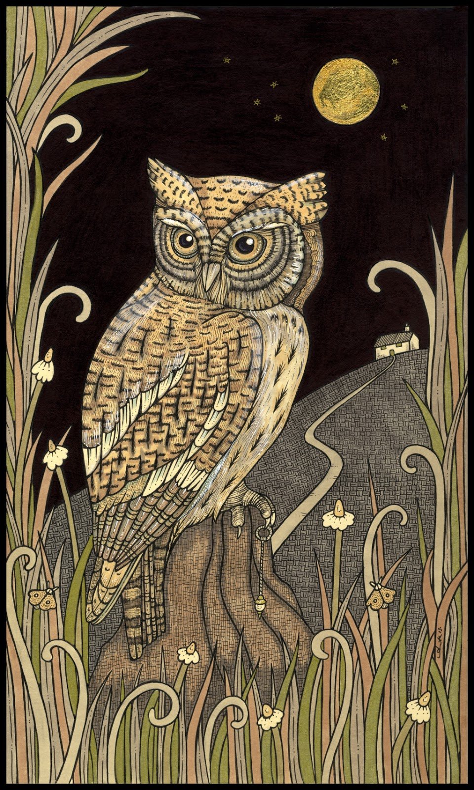 Сова в декоративном изображении