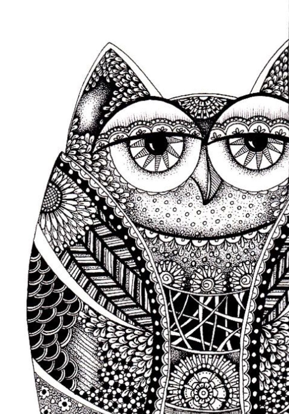 Зентангл для начинающих Сова