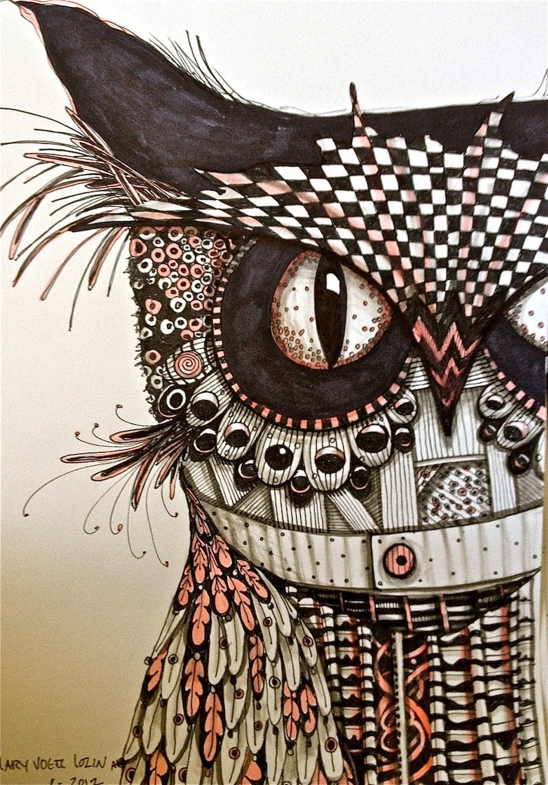 Совы в стиле арт