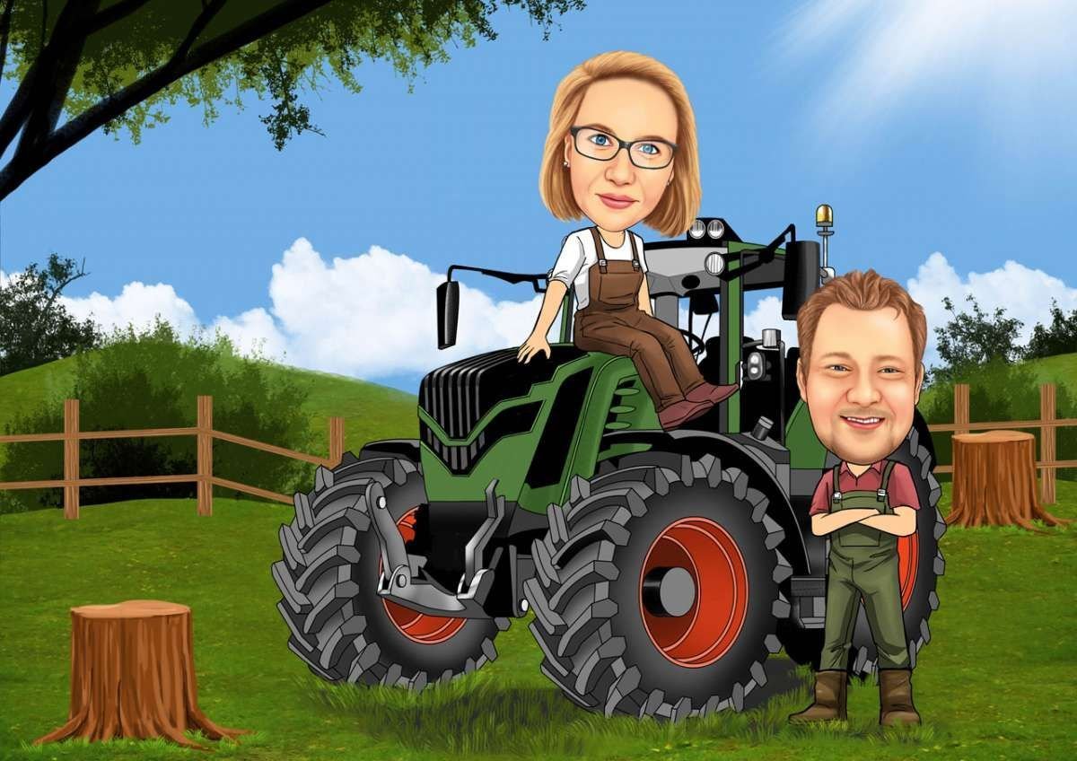 Шарж тракторист