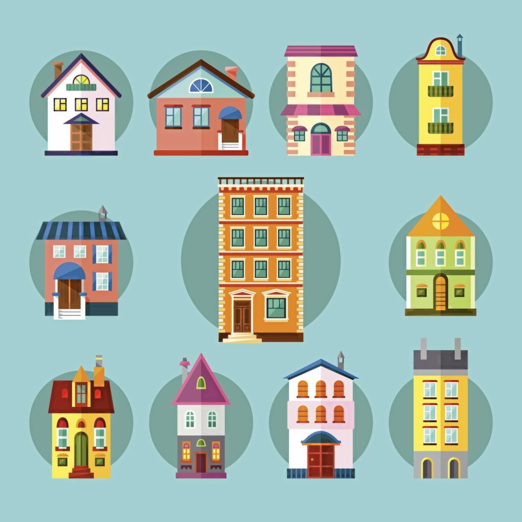 Аппликация многоэтажный дом