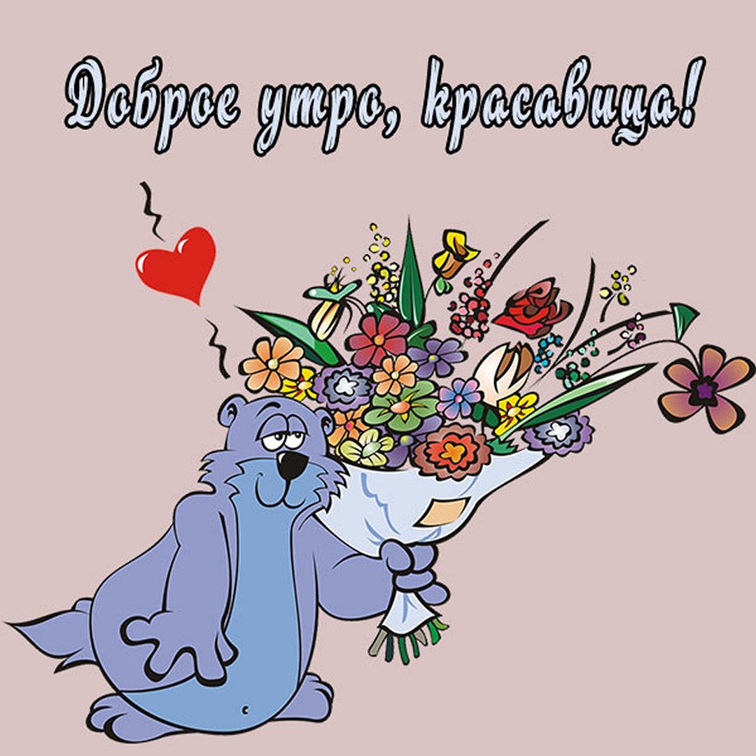 Смешная открытка с добрым утром женщине