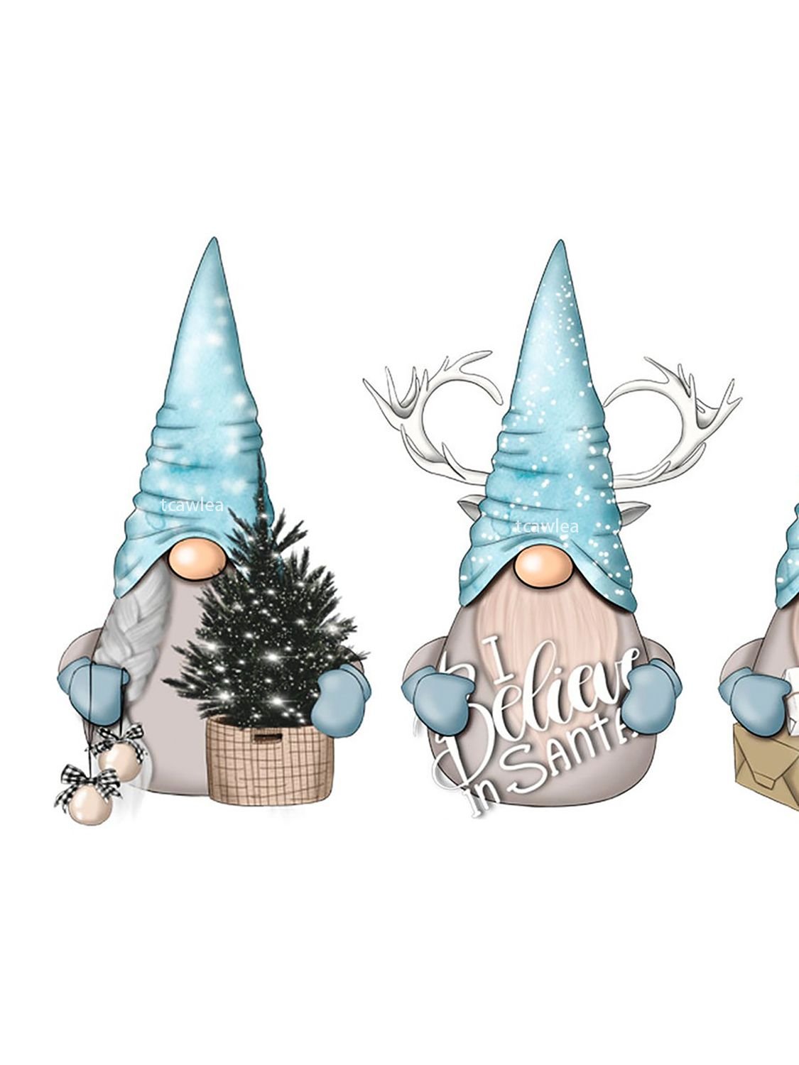 Картинки Гномы и елки про новый год для иллюстрации