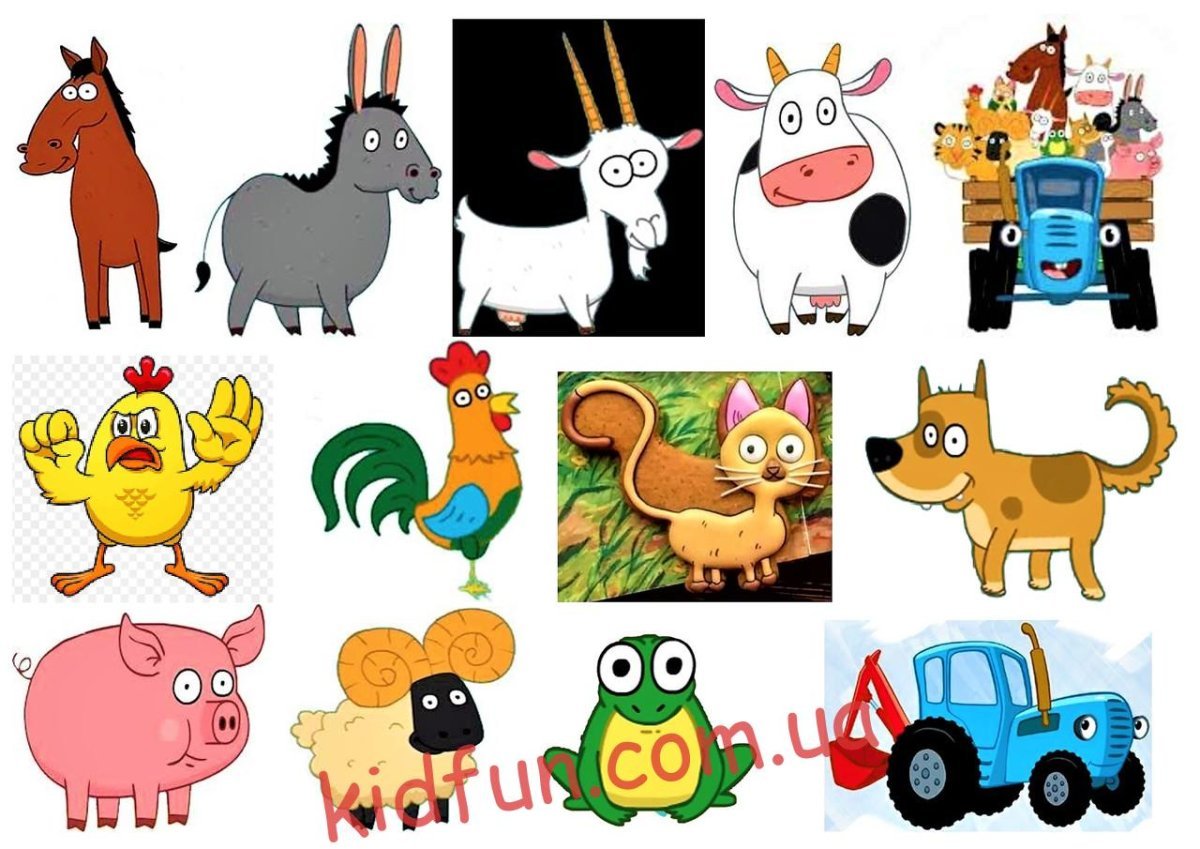 Синий трактор осел