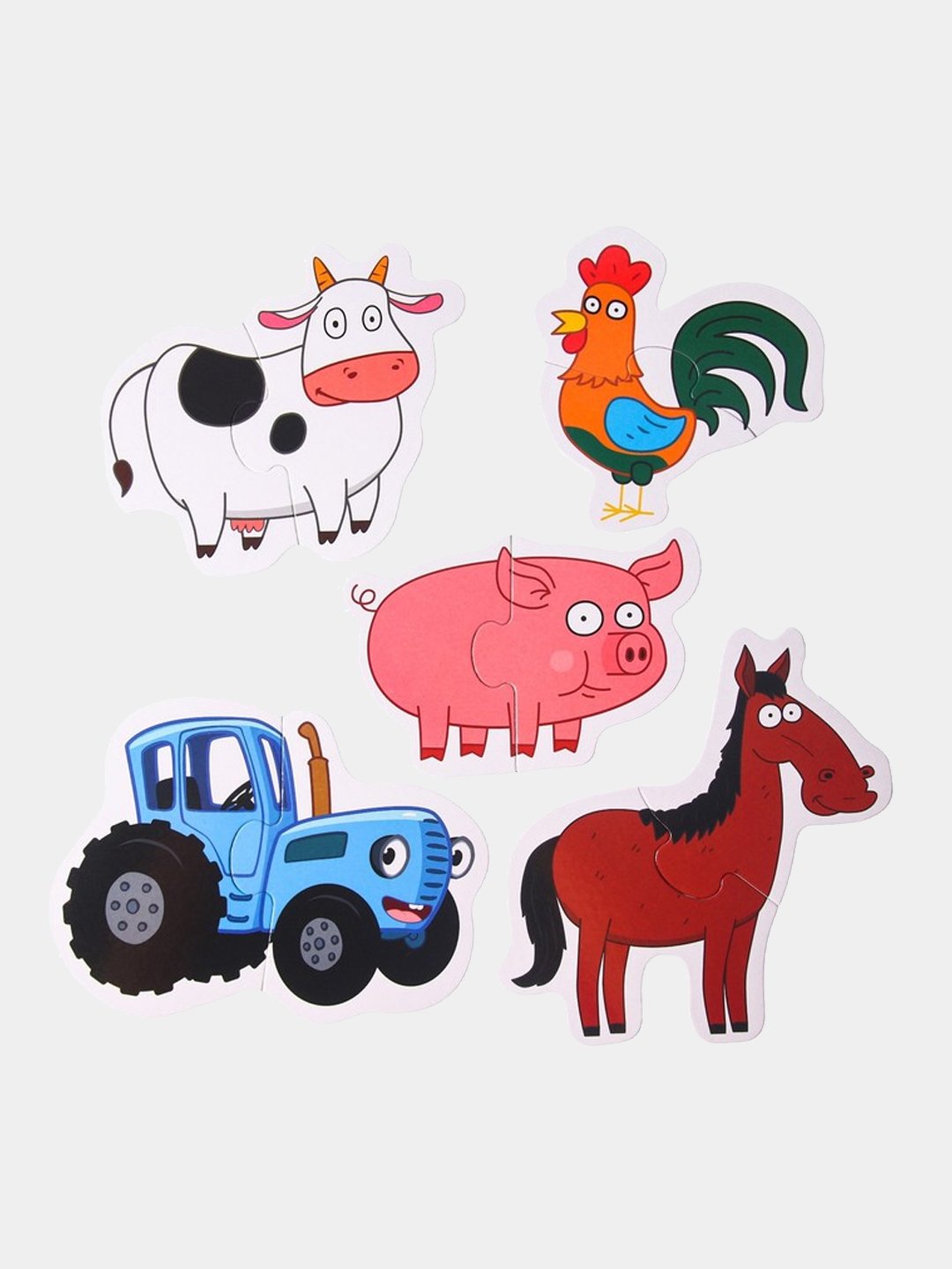 Синий трактор один вафельная