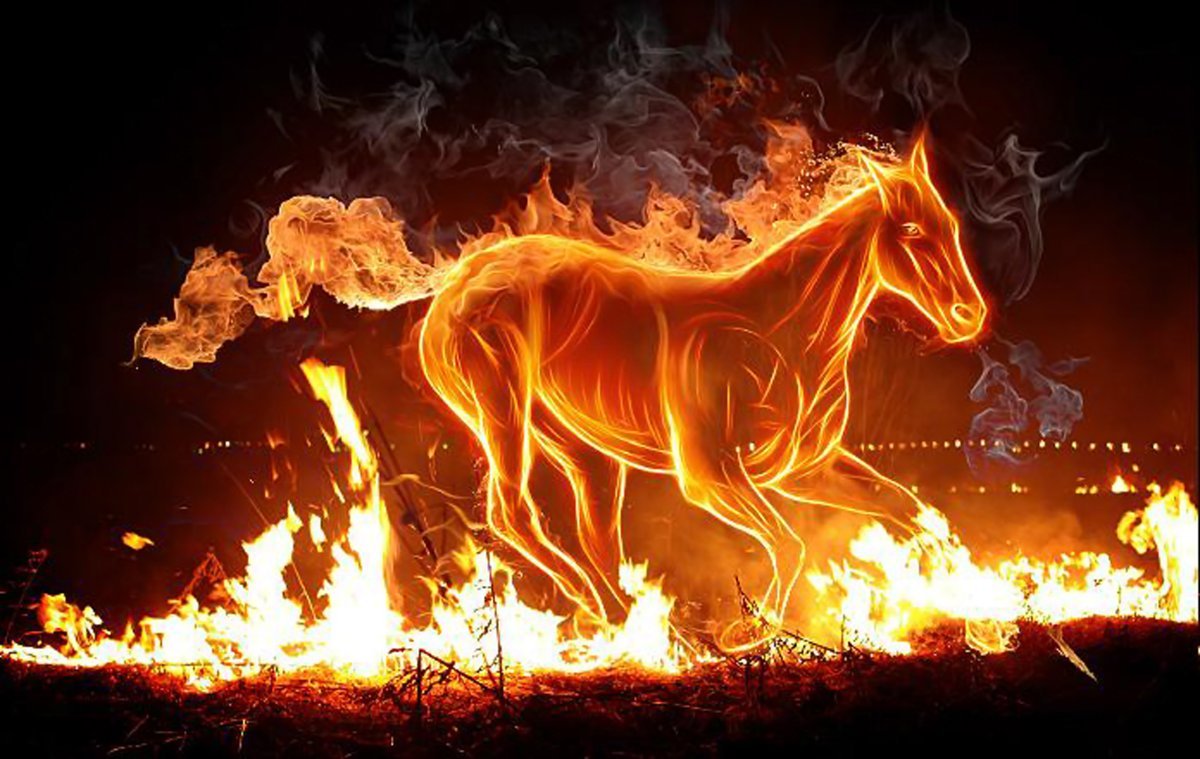 Горящая лошадь