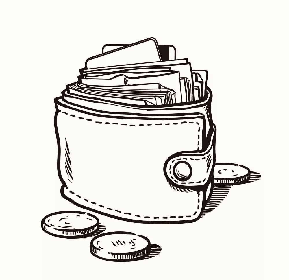 Кошелек черно белый