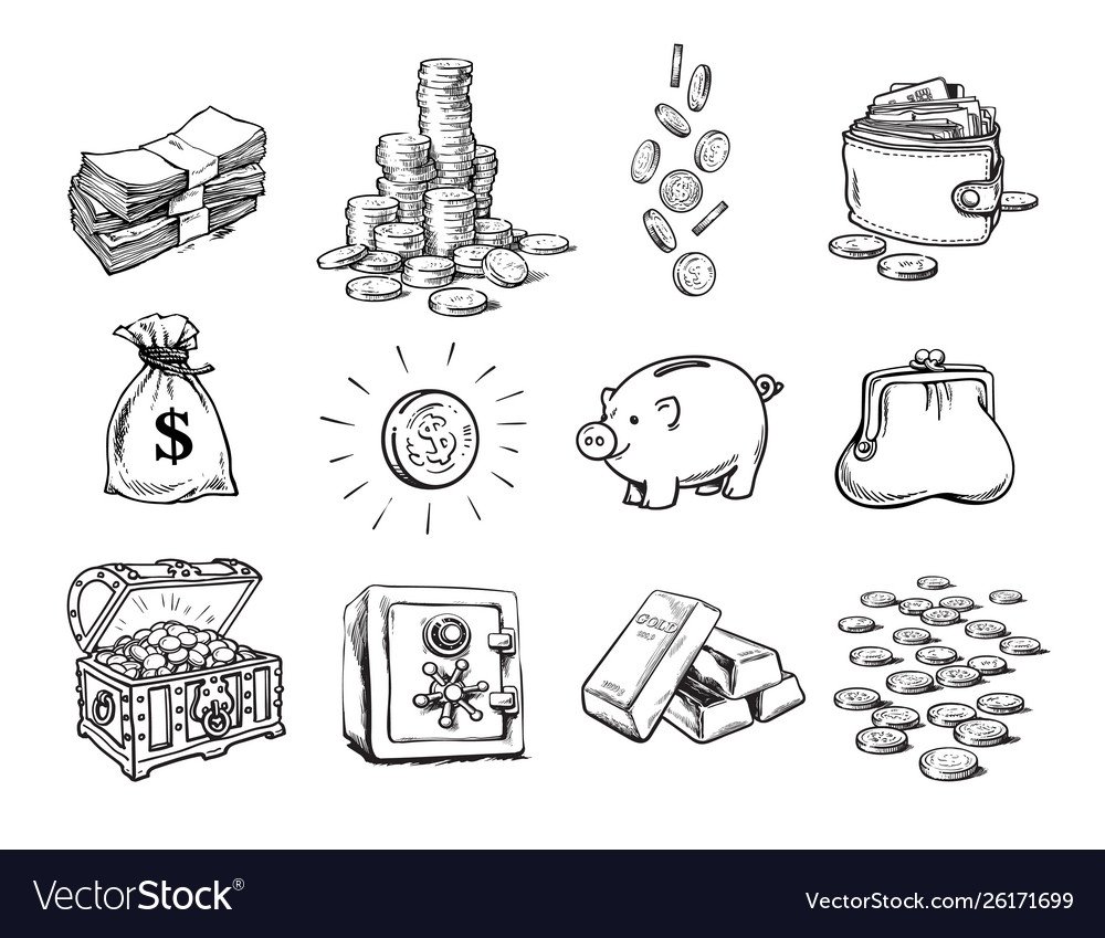 Мешок с деньгами эскиз