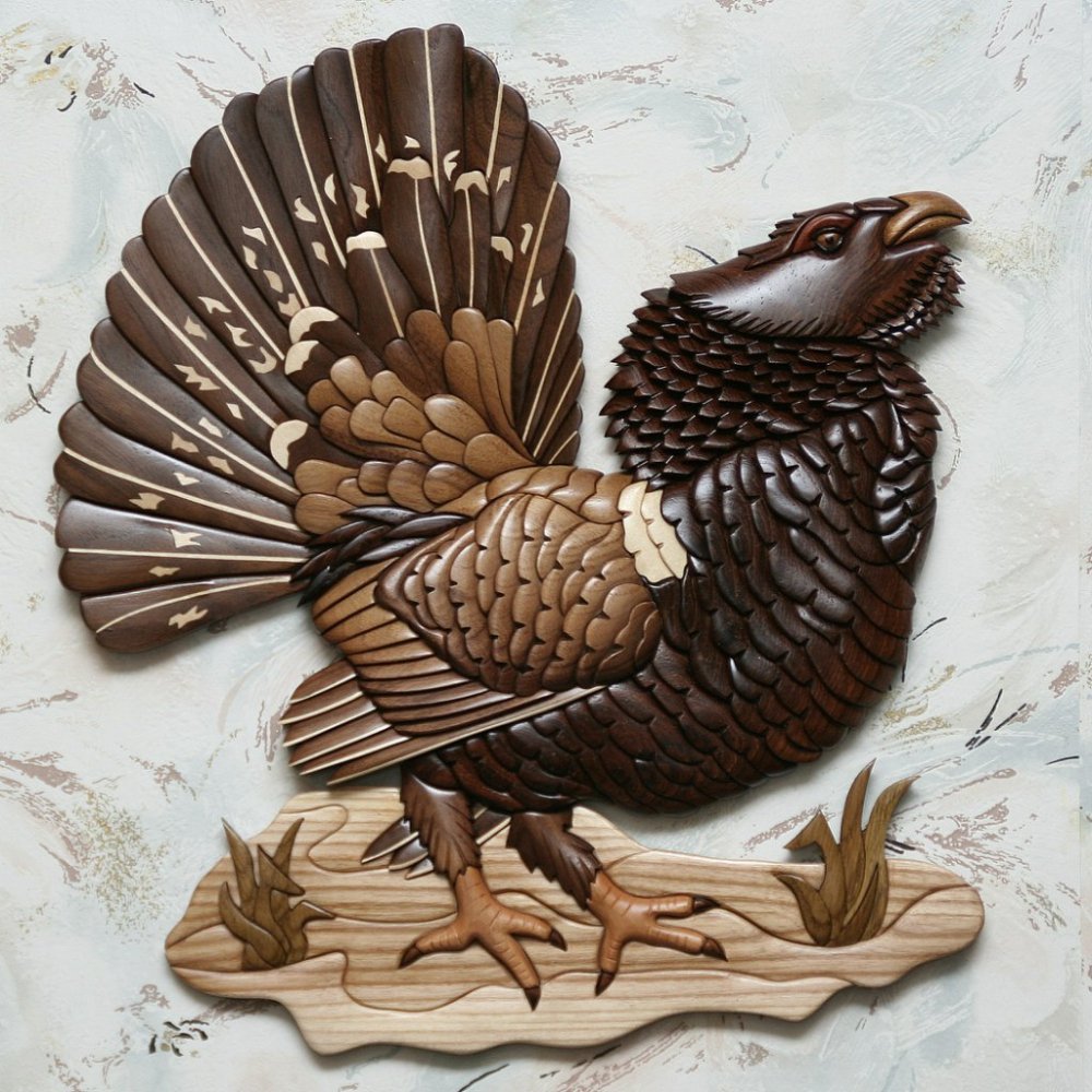 Деревянная мозаика интарсия