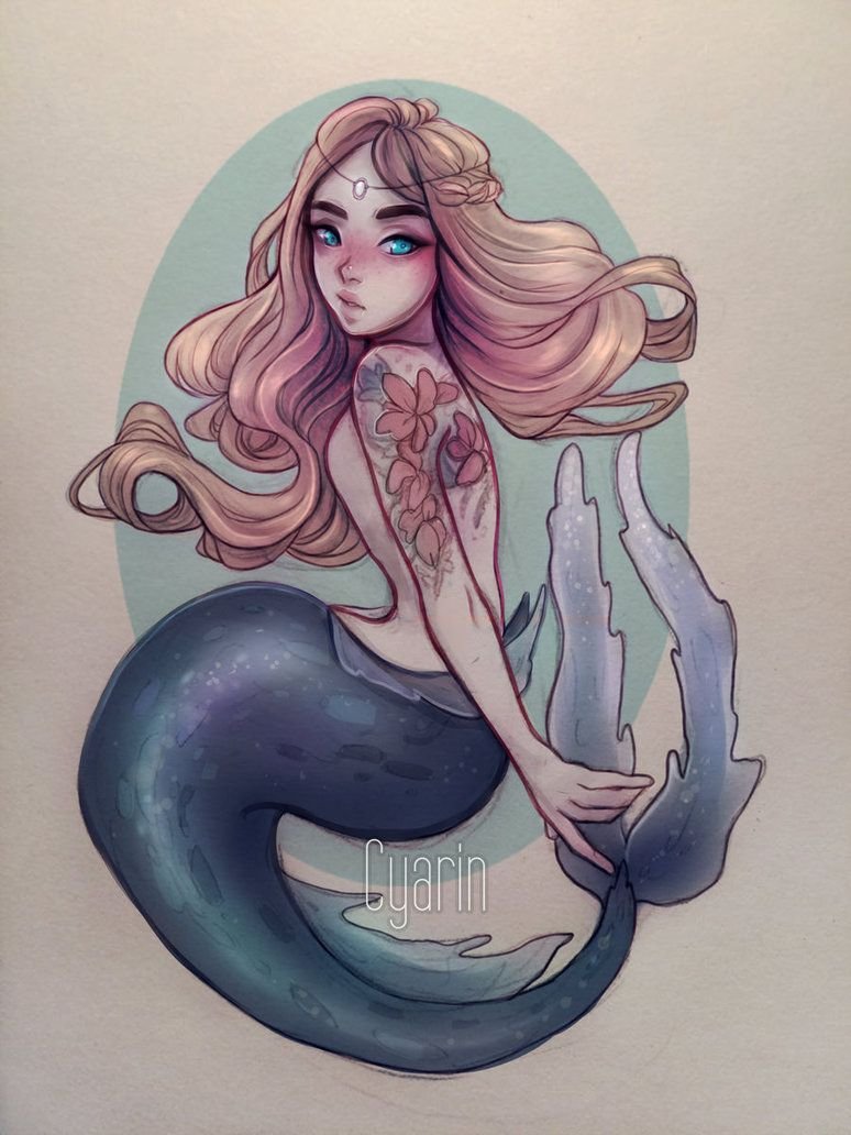 Русалка рисунок