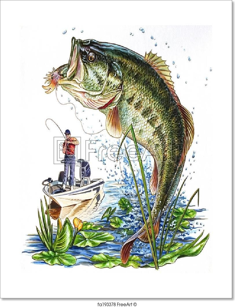 Мультяшный Рыбак с удочкой