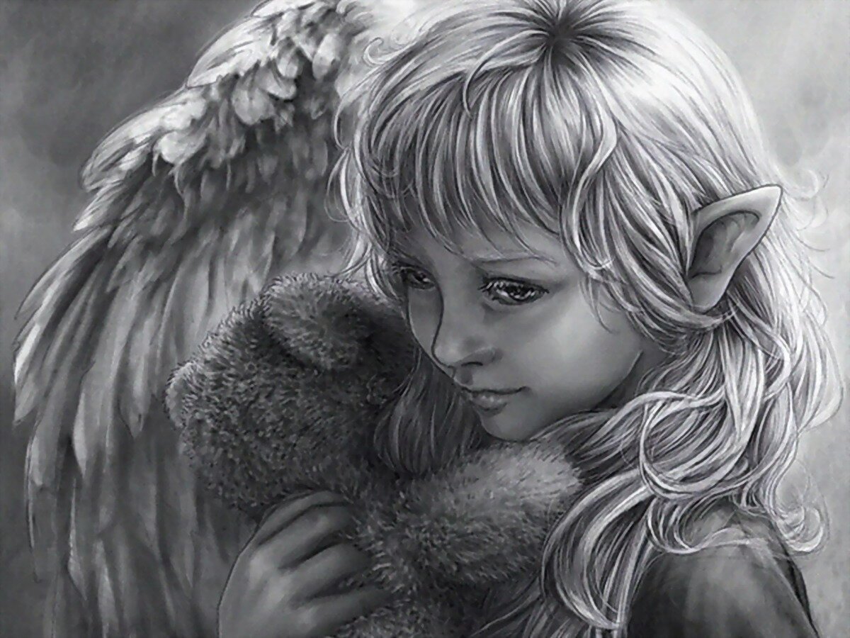 Баба с крыльями эскиз