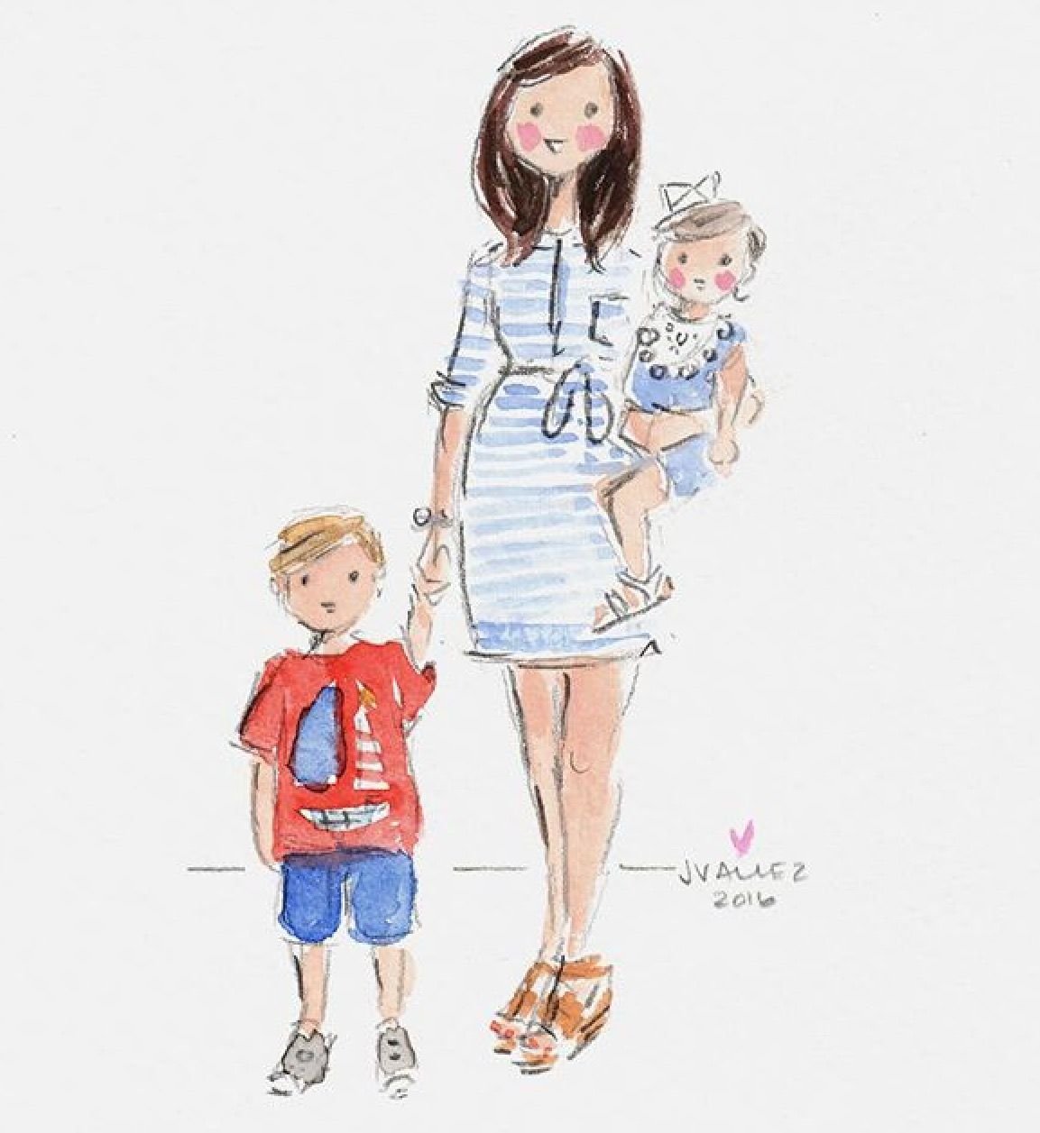 Силуэт мамы с ребенком