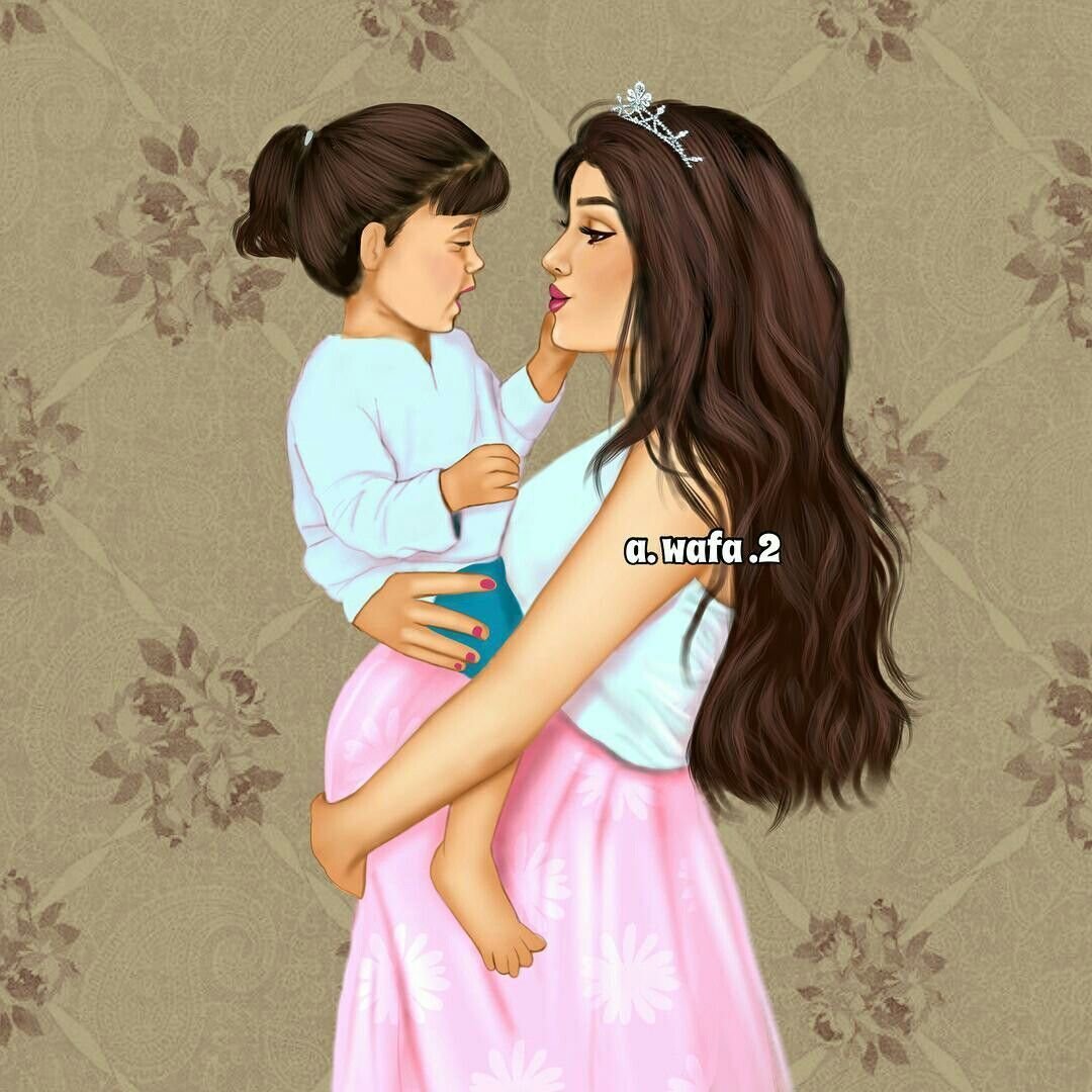 Мама и сын иллюстрация