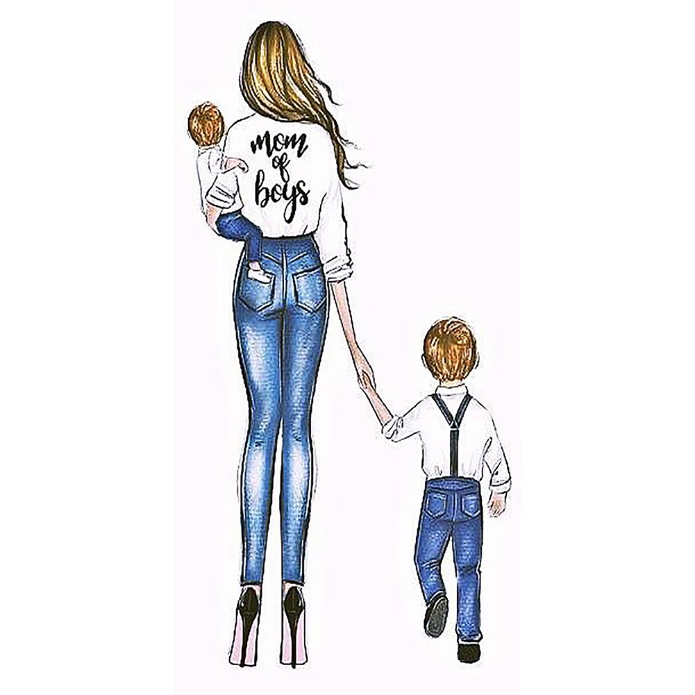 Фэшн иллюстрации мама с ребенком