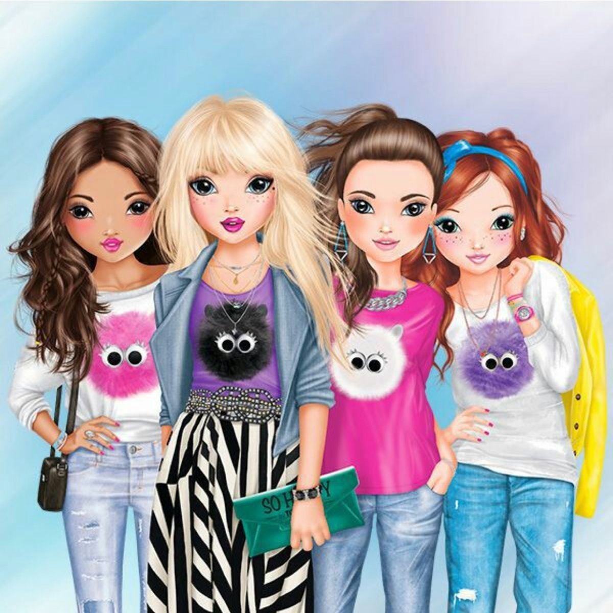 Четыре девушки мультяшные