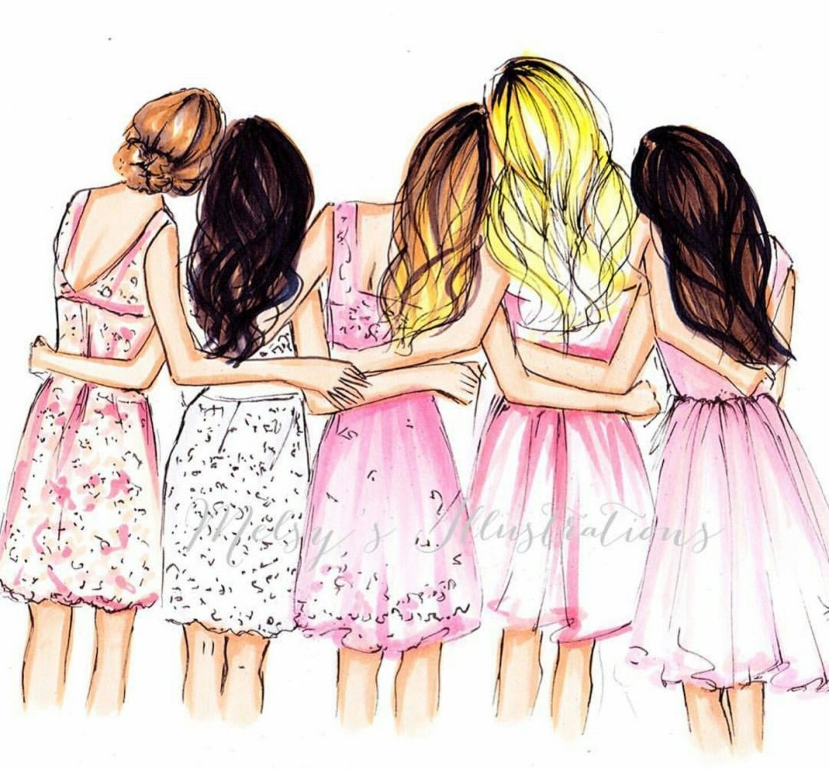 Подруги рисунок
