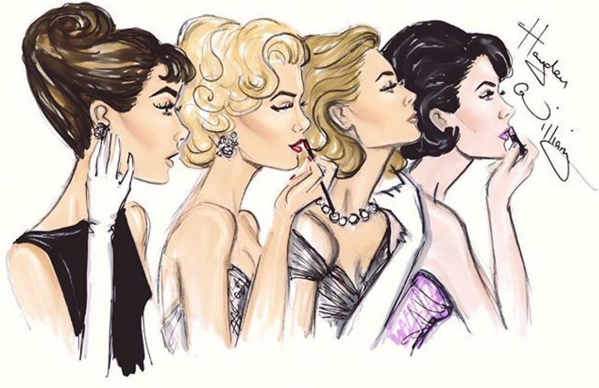 Несколько девушек нарисованные