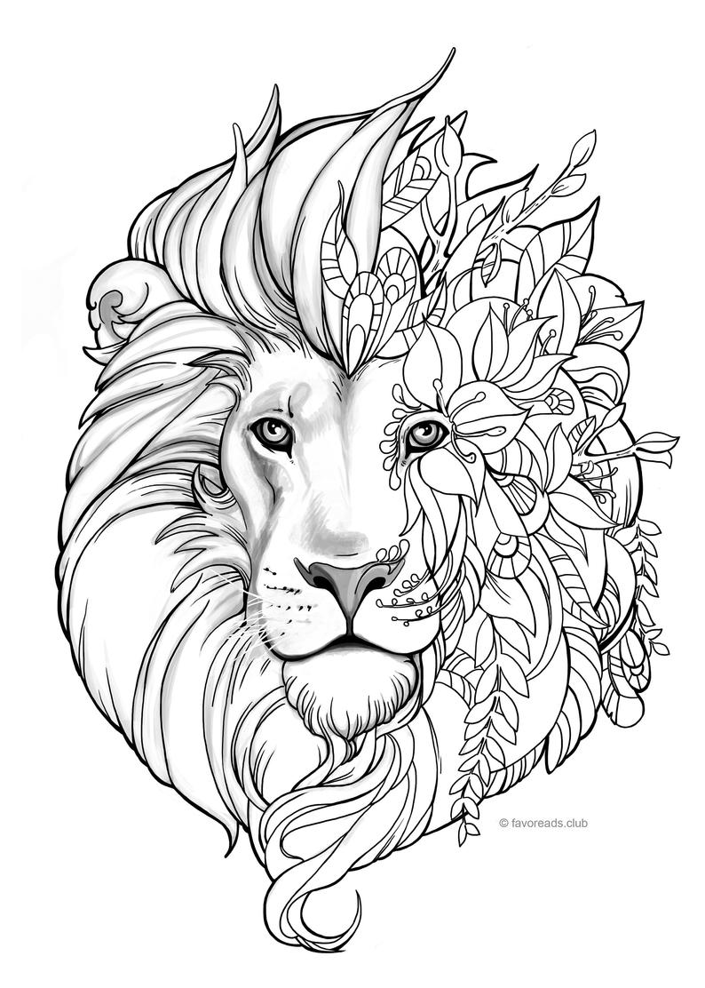 Раскраска Лев