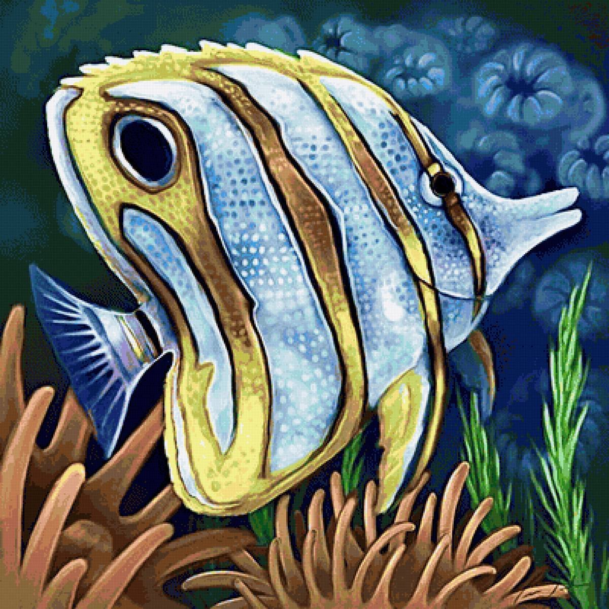 Тропические рыбы живопись