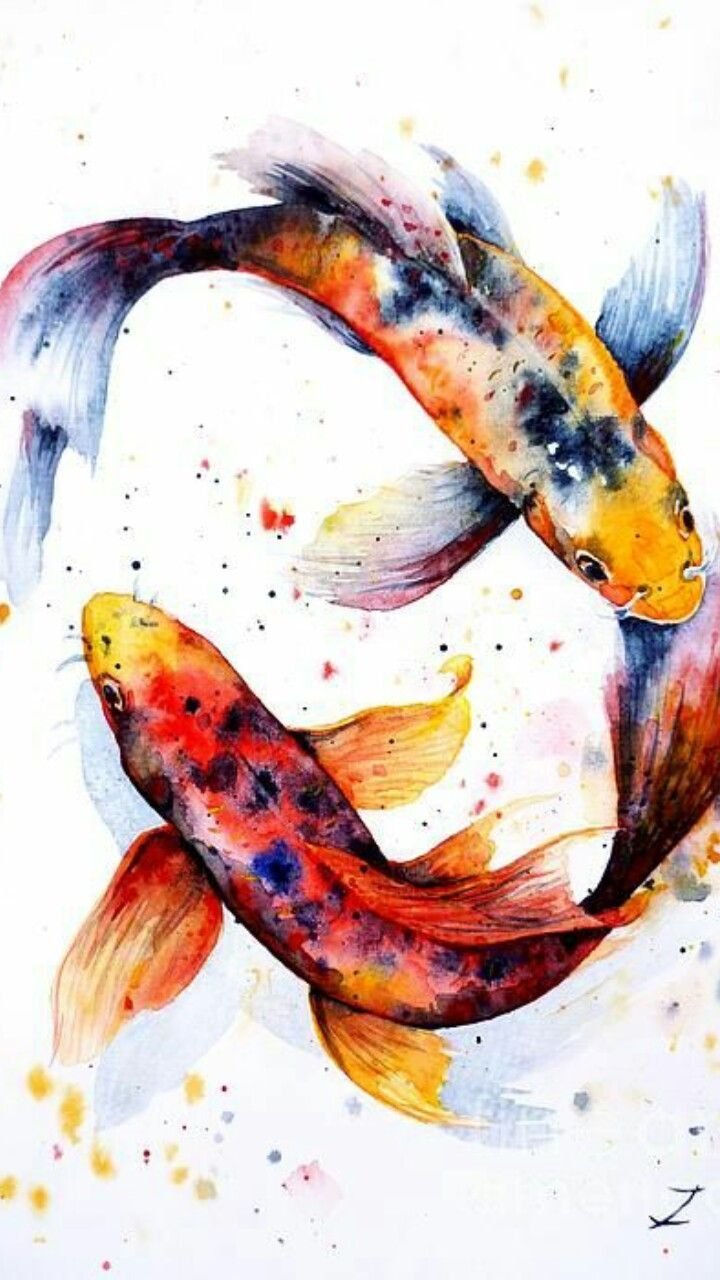 Акварельные тату карпы