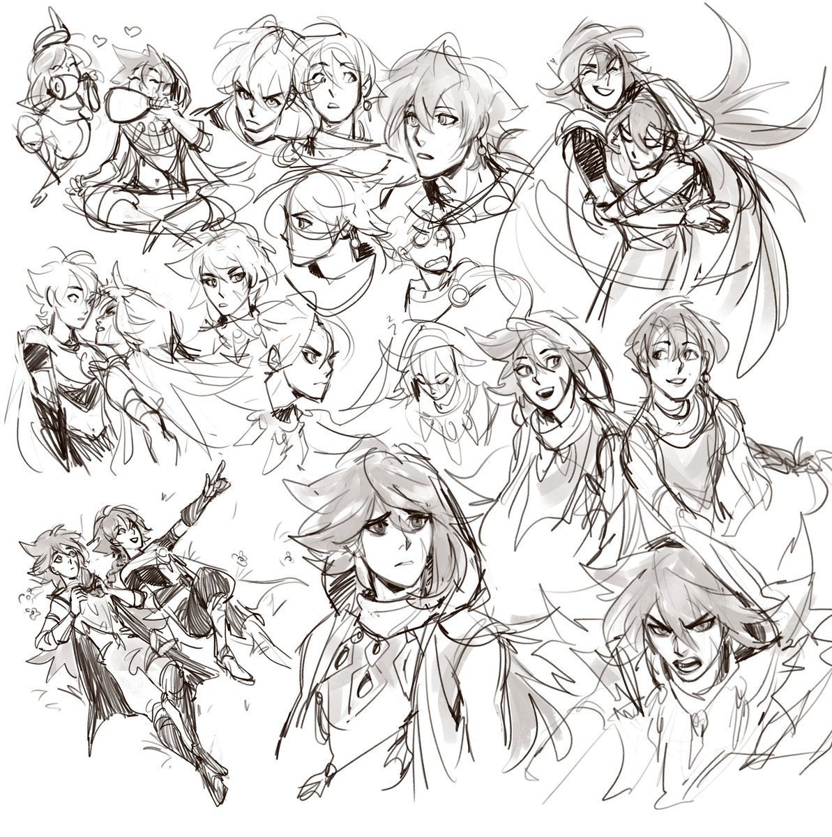 Скетчи Геншин Импакт