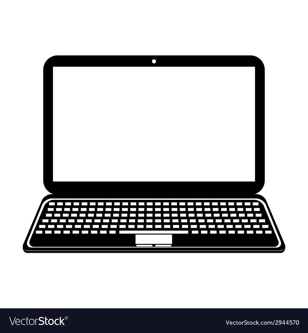 Ноутбук вектор чб
