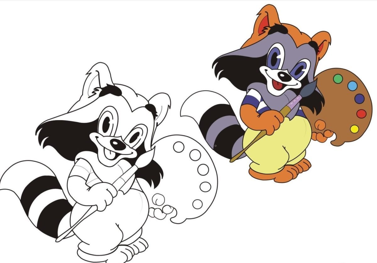 Картина по номерам на холсте 20х16 крошка енот