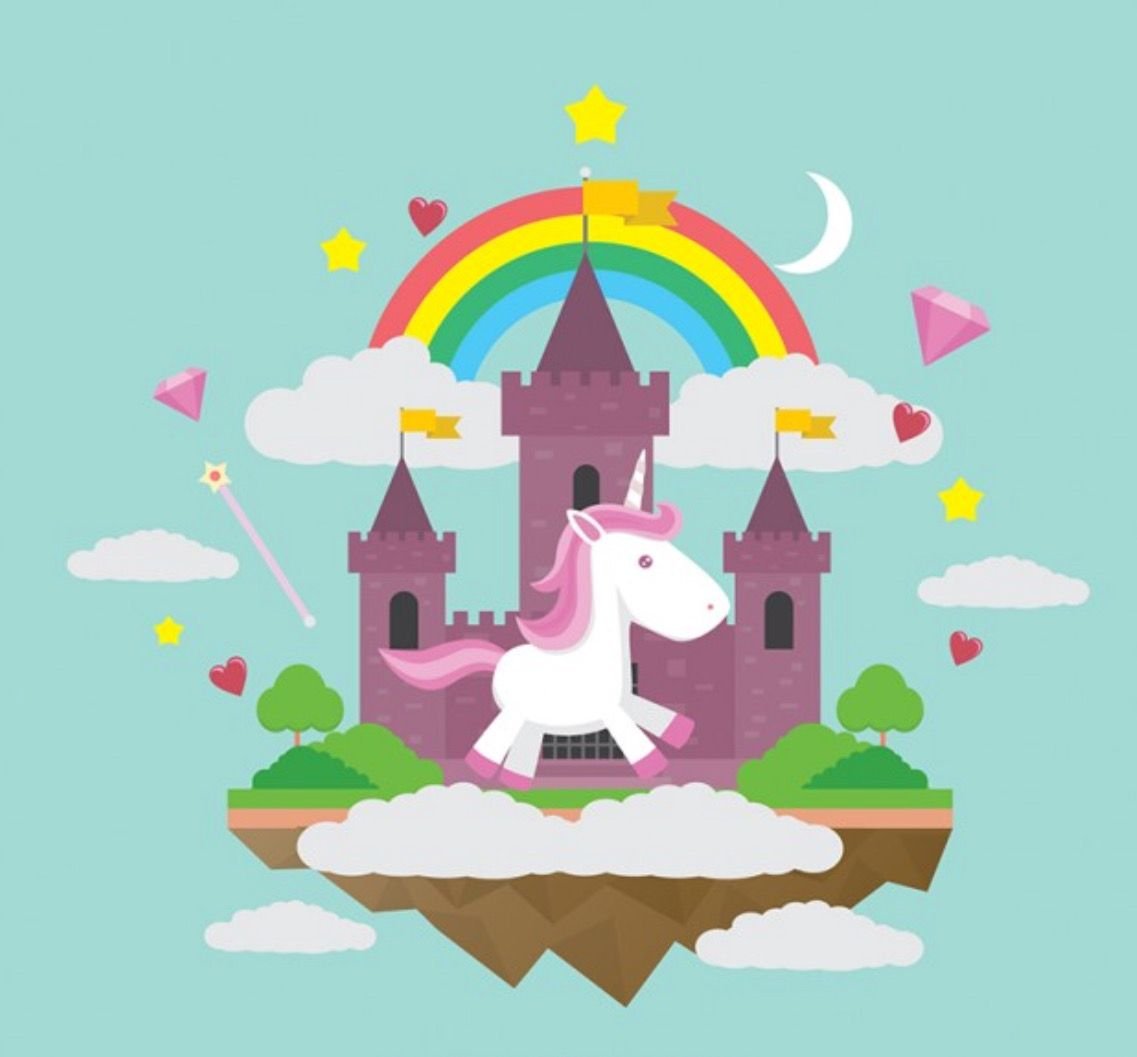 Сказочный замок с радугой