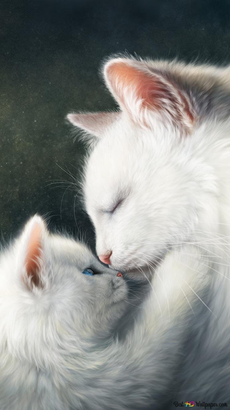 Счастье материнства кошки