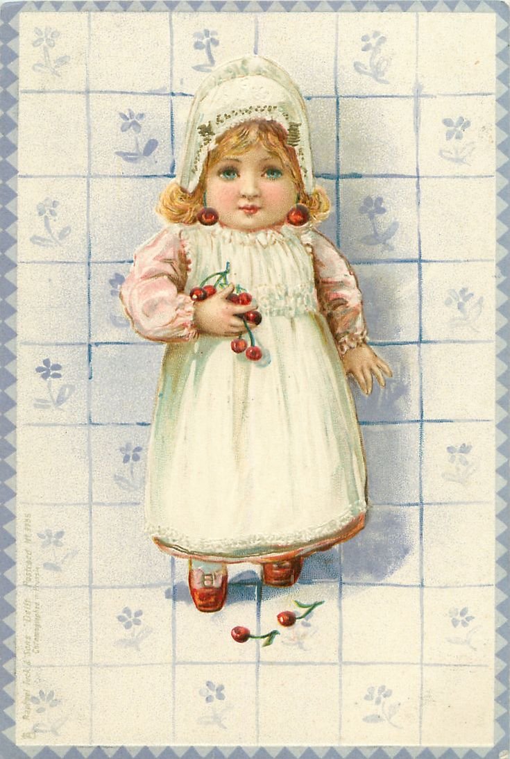 Девочка в платье картинка для декупажа