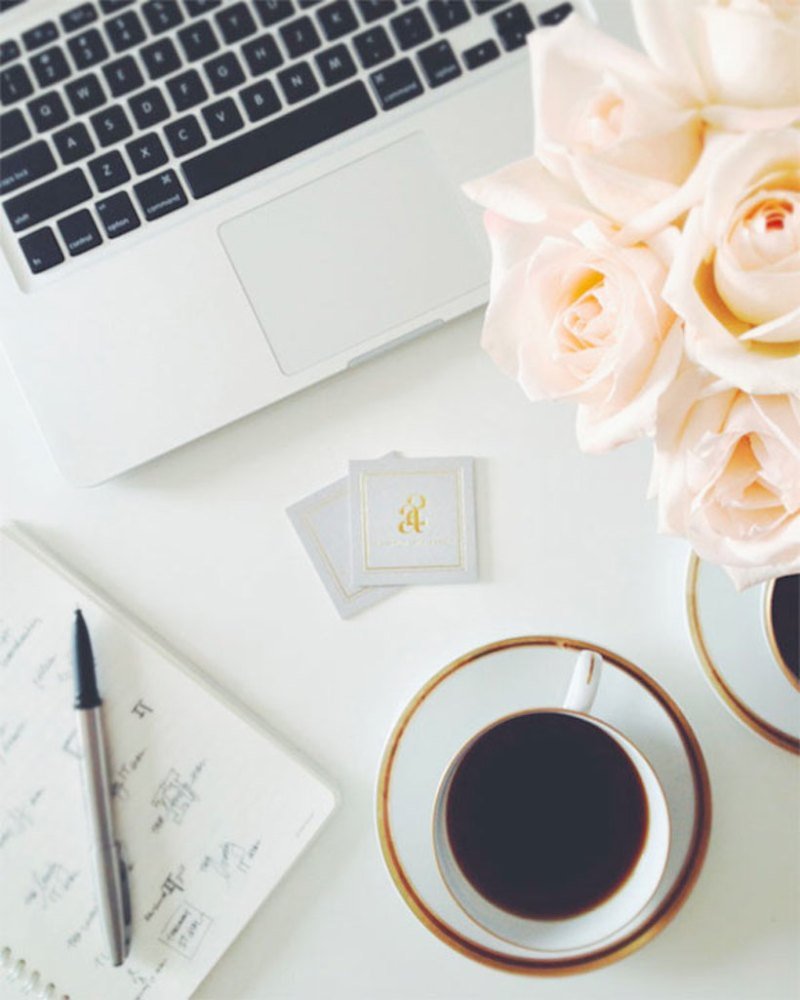 Ноутбук кофе цветы