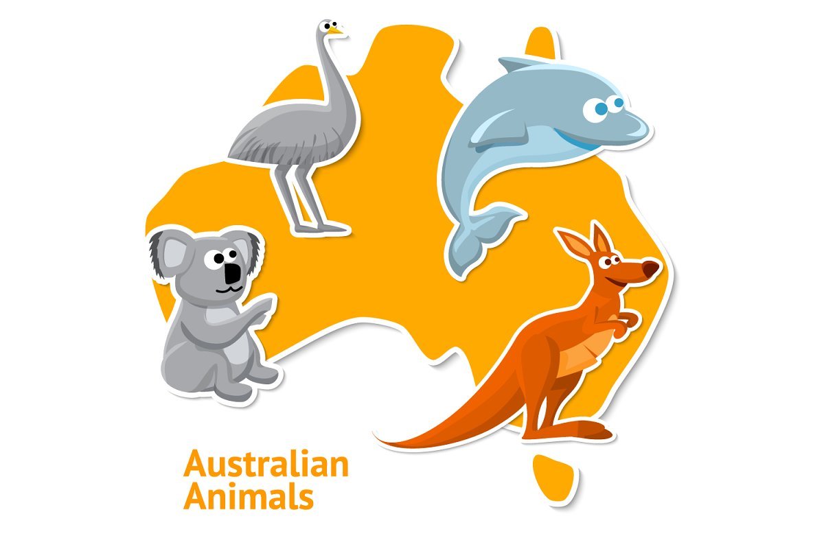Животные Австралии в круге картинки