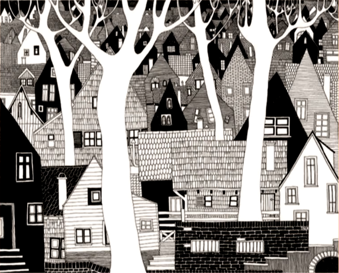 Стилизованный пейзаж Графика