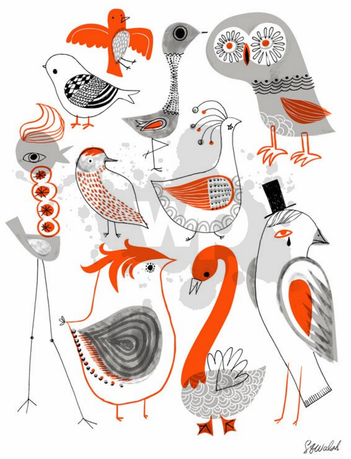 Стилизованные птички