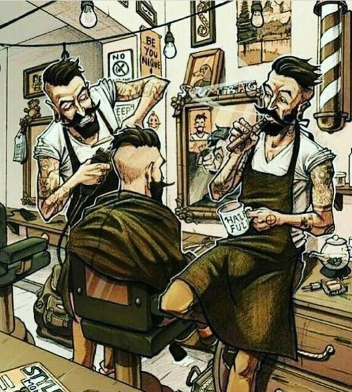 Барбершоп стиль картины