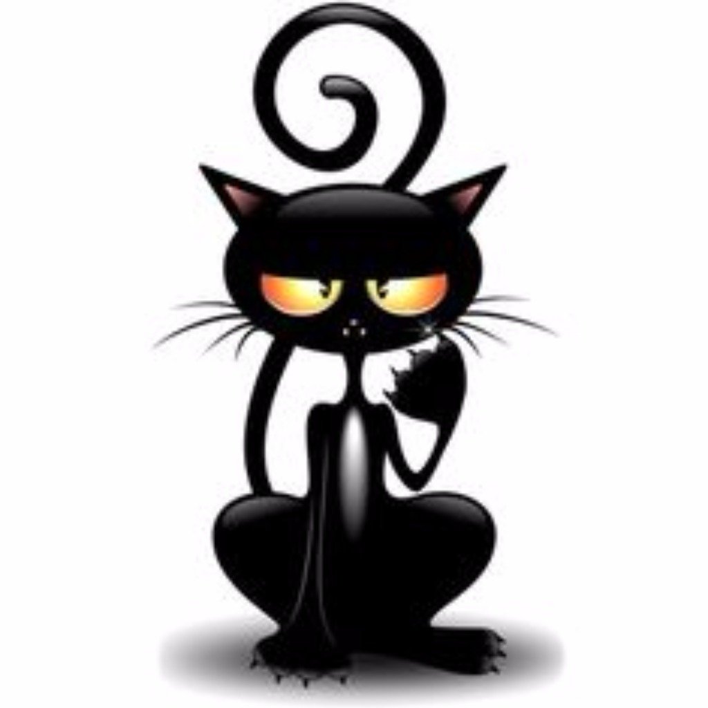 Черные мультяшные кошки