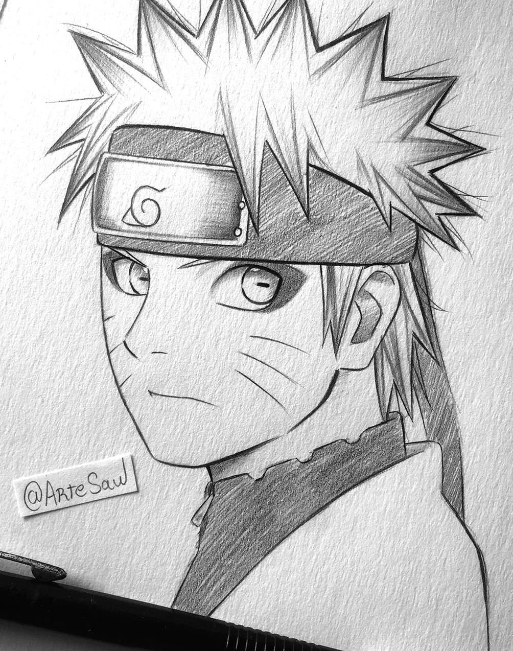 Наруто и Саске для срисовки