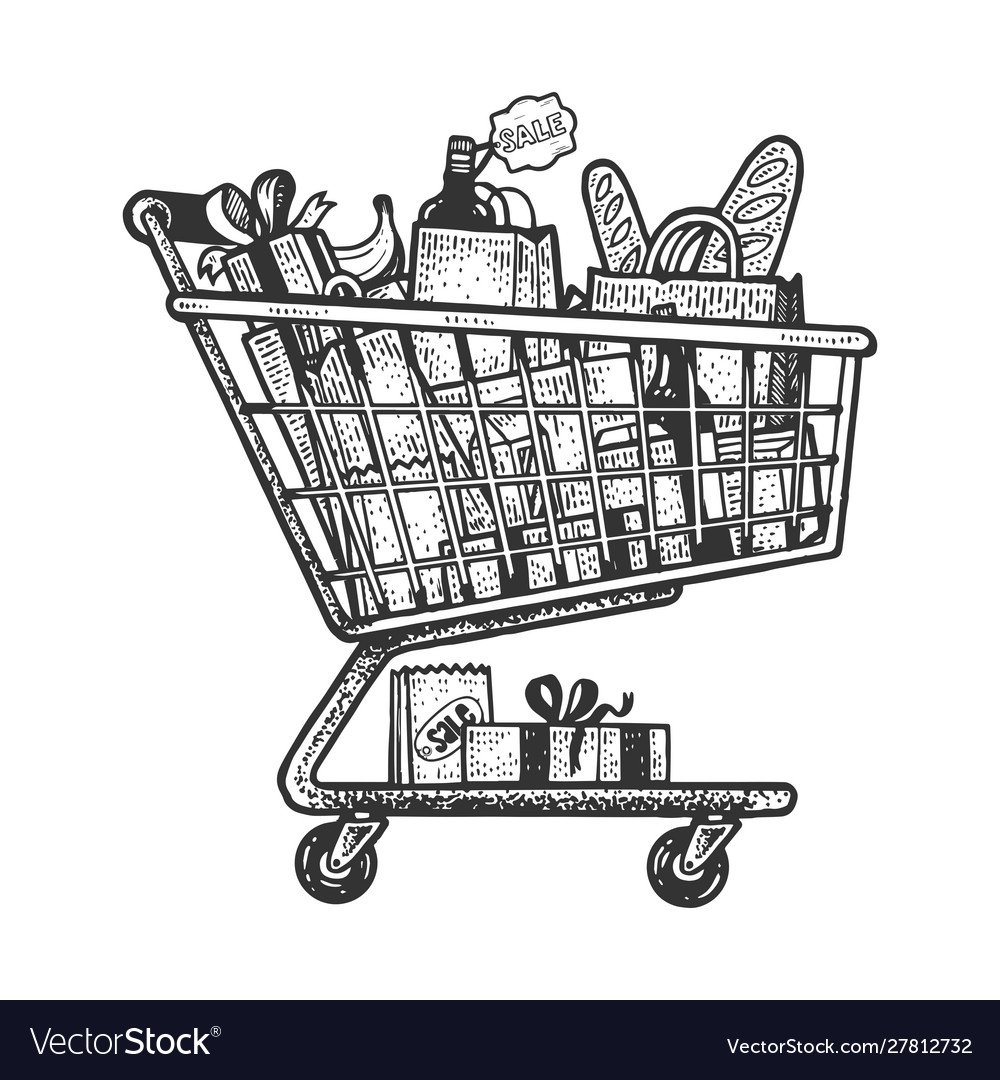 Ребенок в продуктовой тележке