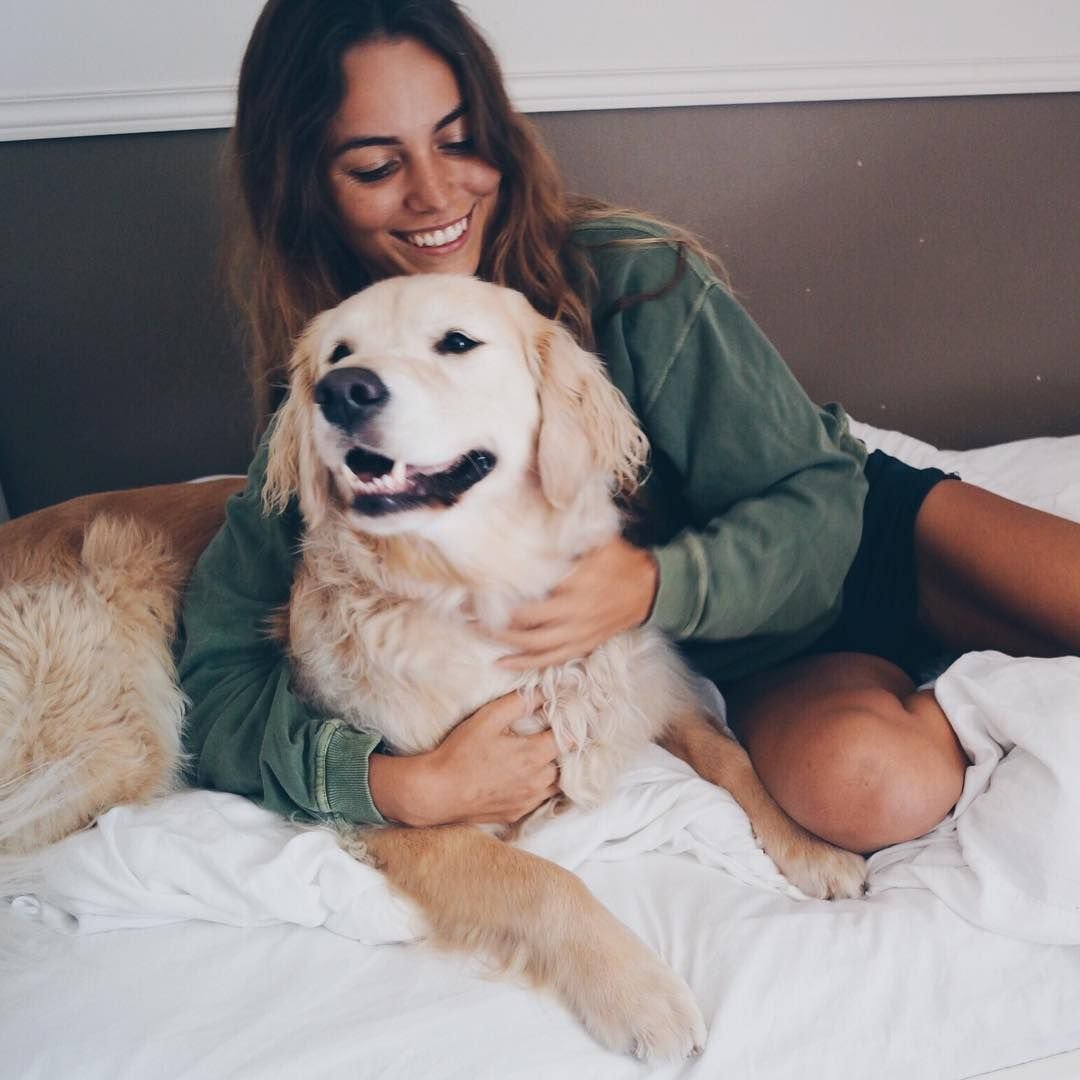 Красивое селфи с собакой