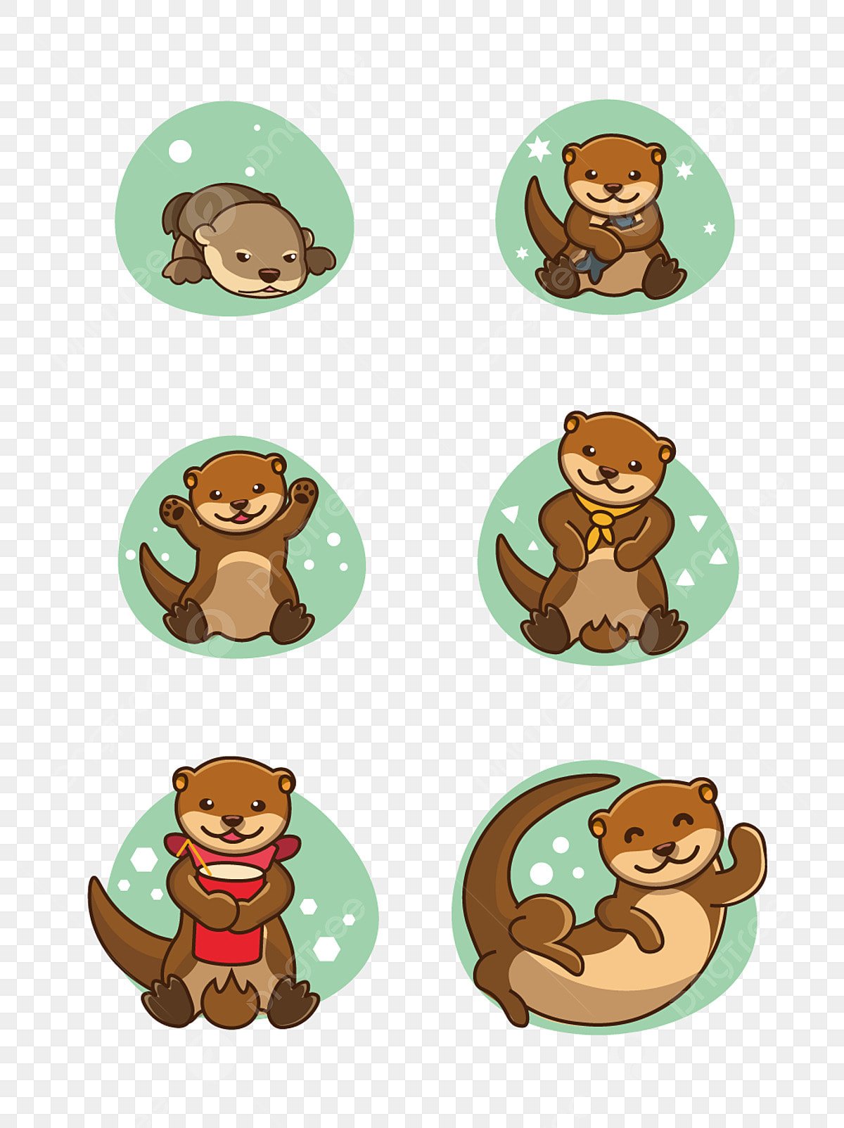 Наклейки с выдрами