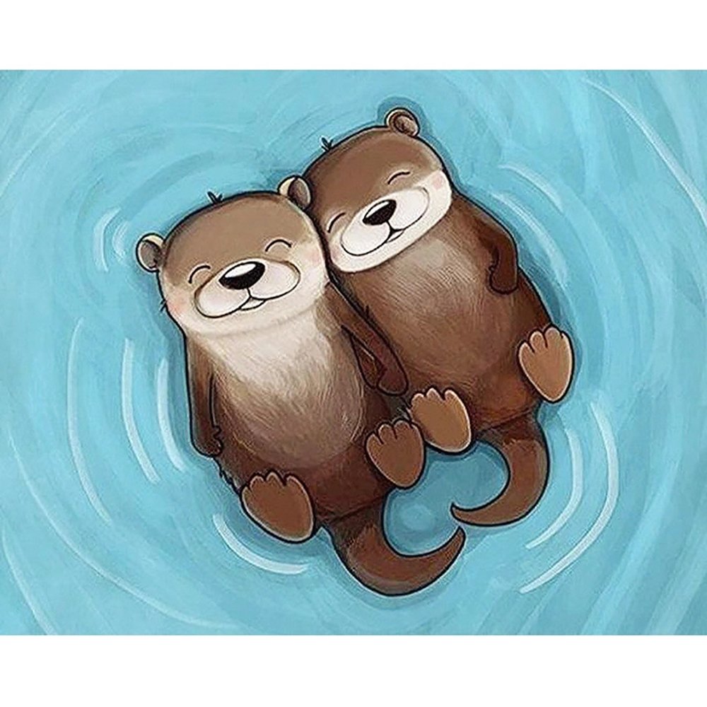 Выдра с выдренком