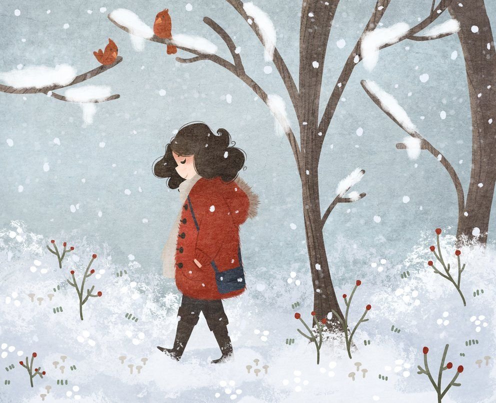 Иллюстрация снег идет