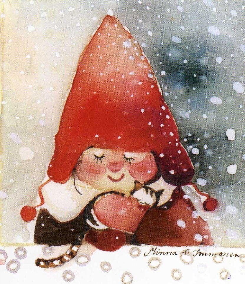 Новогодние акварели Minna Immonen