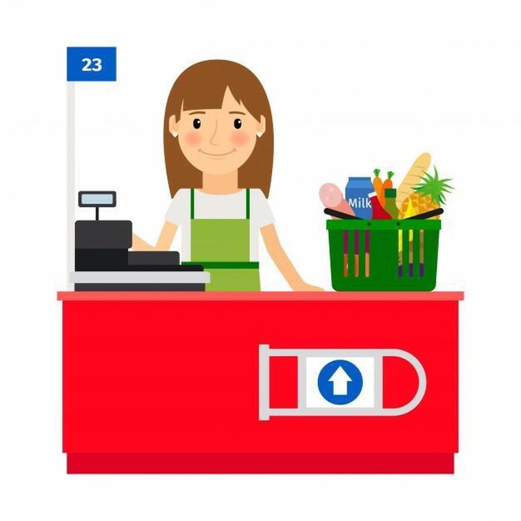 Кассир магазина рисунок для детей