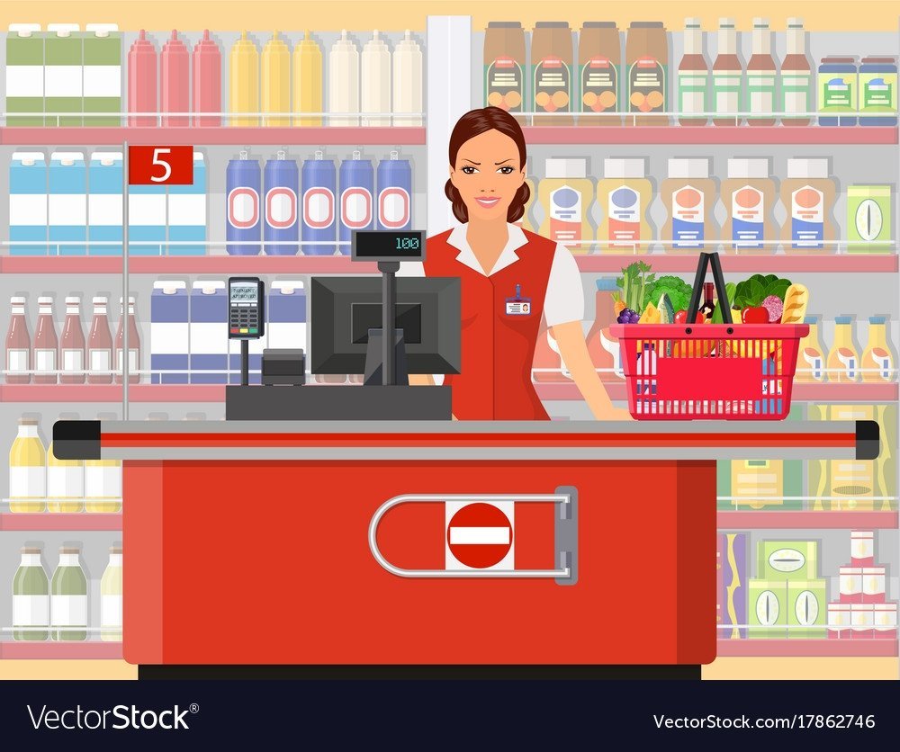 Рисунок кассы и прилавки